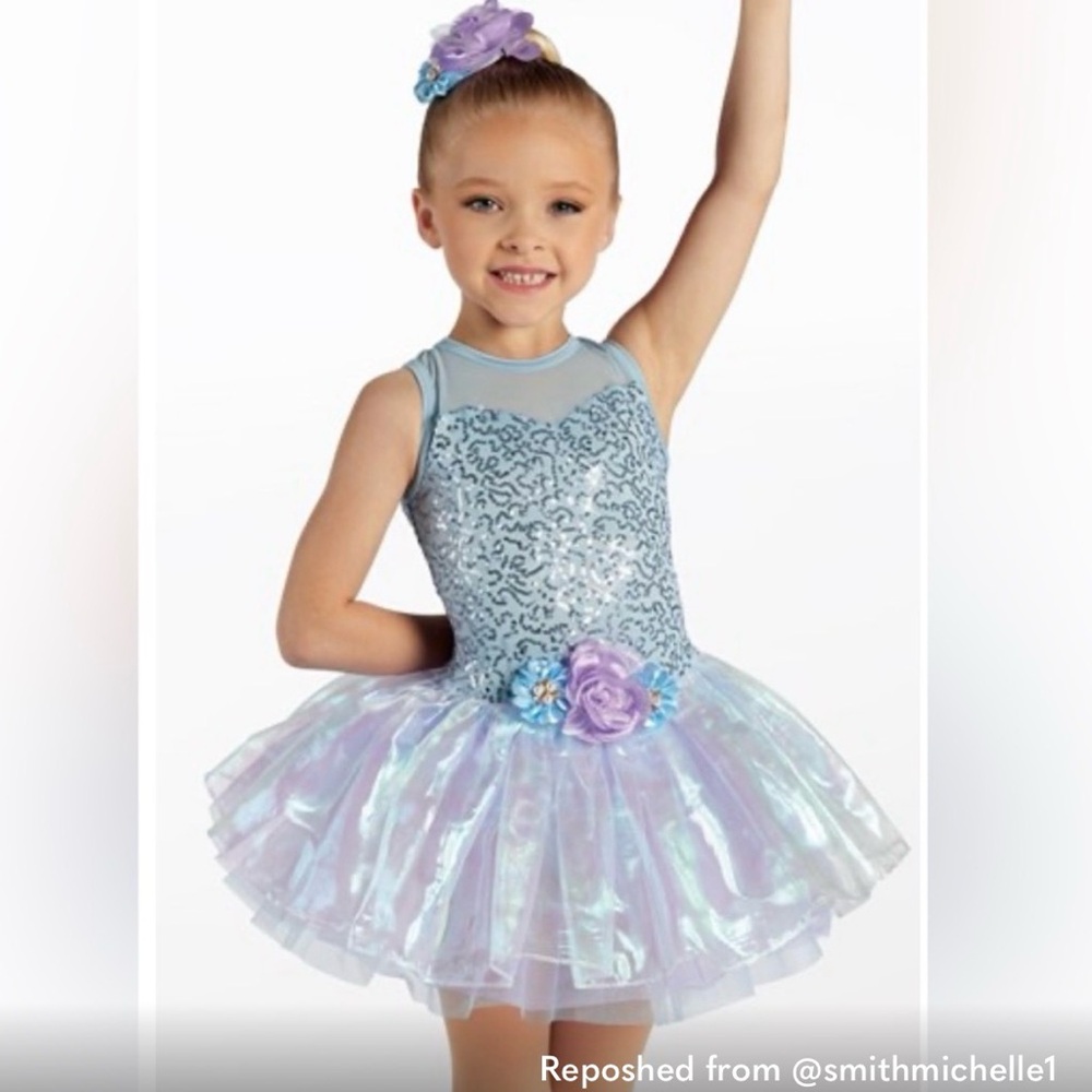 Weissman Shimmering Blue and Lavender Dance Costume